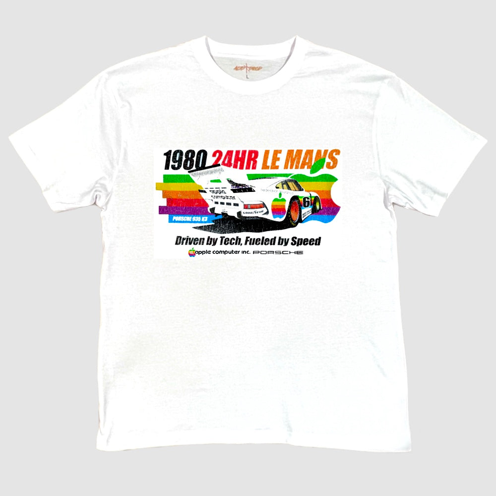 Le Mans 1980 Porsche Apple Vintage Design White Tee