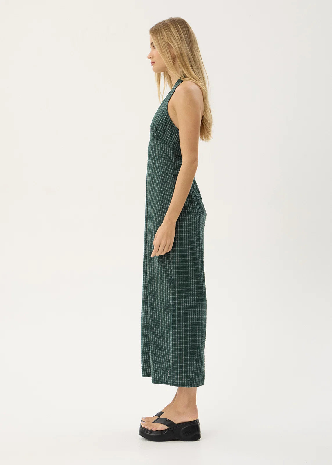 Alexa - Seersucker Maxi Dress - Reverb Pine Check