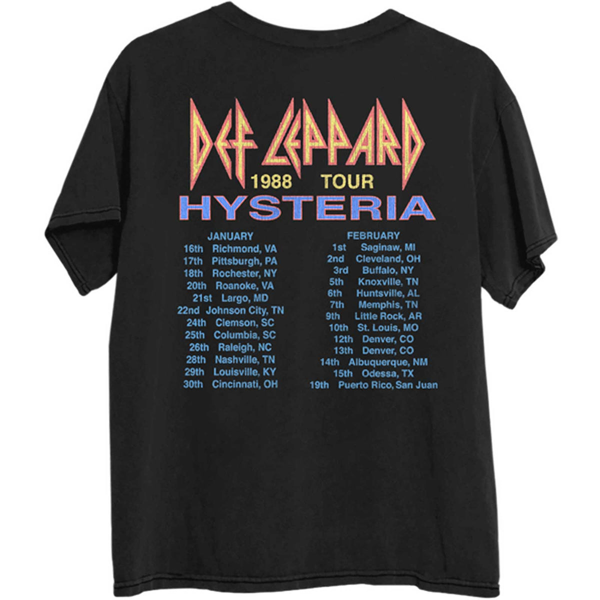 Def Leppard Hysteria '88 Black Tee