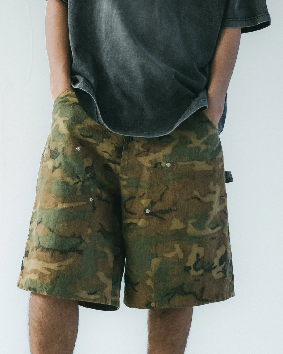 Sense Double Knee Camo Shorts Jungle