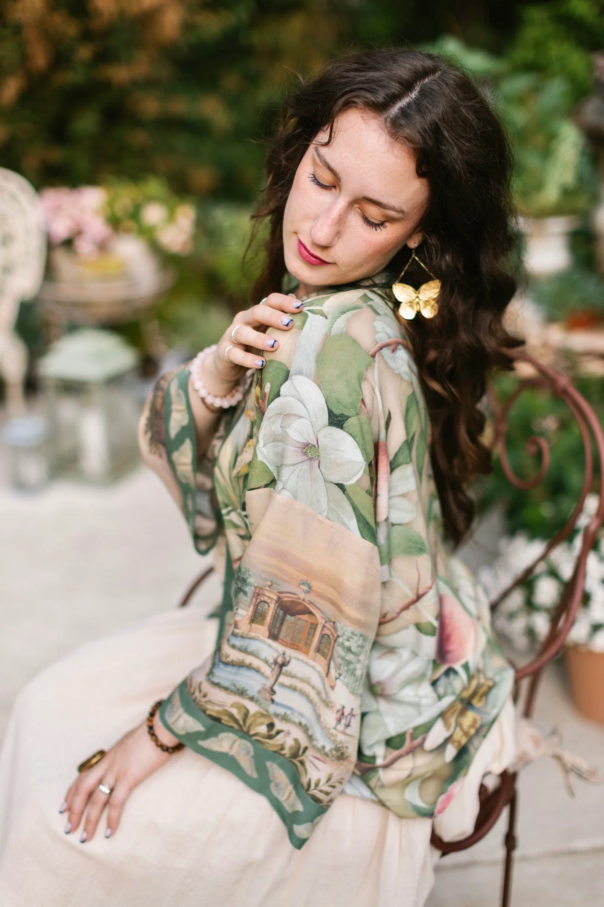 Fleur De Soleil Pixie Duster Cropped Kimono