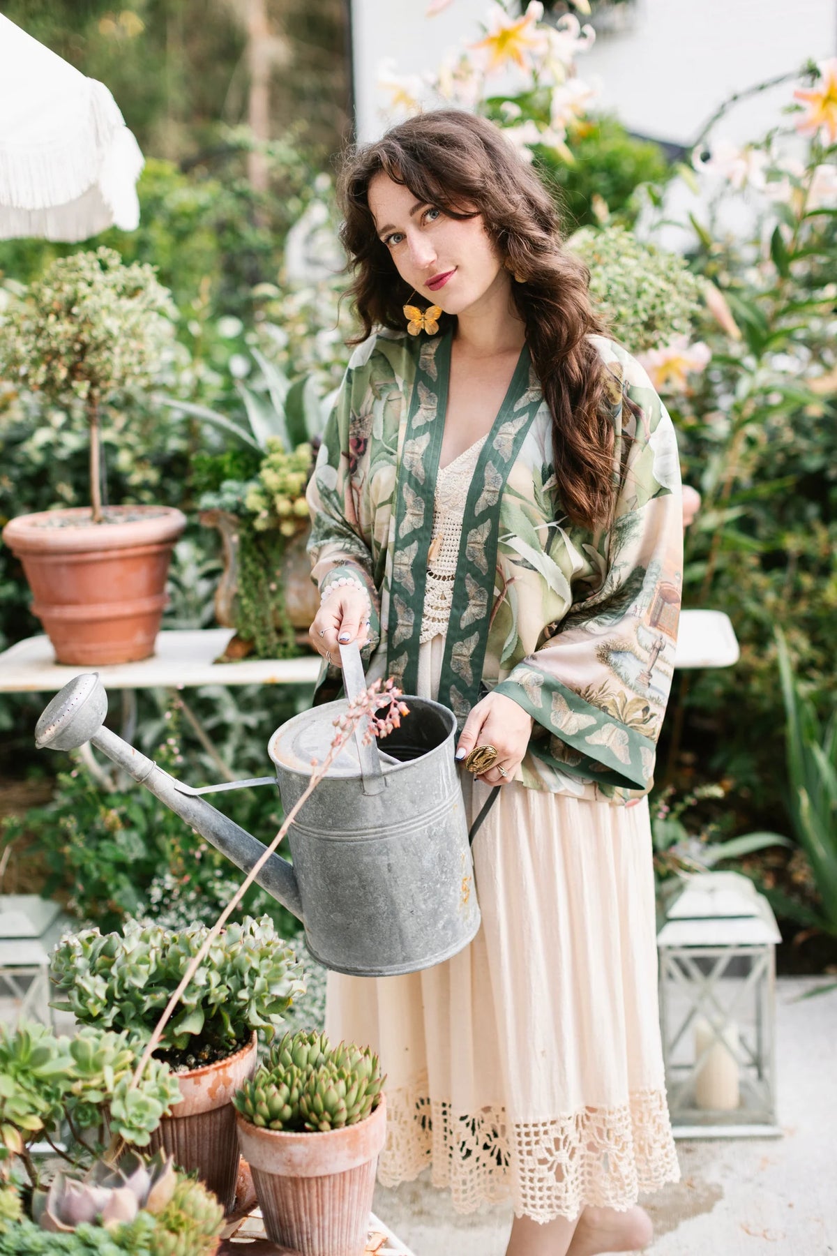 Fleur De Soleil Pixie Duster Cropped Kimono