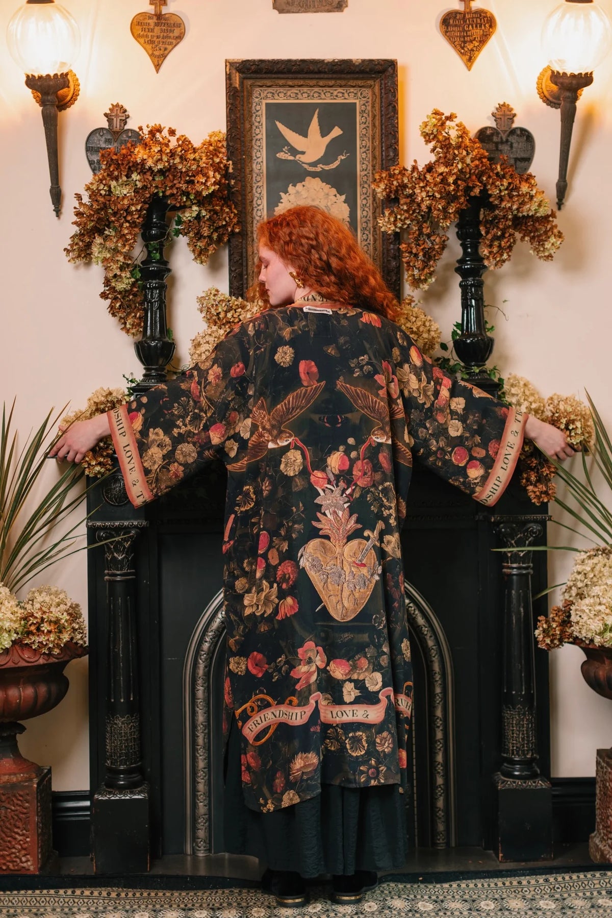 Heart Of Gold Opera Duster Kimono Robe w Sacred Heart