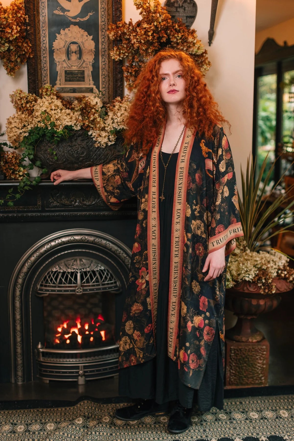 Heart Of Gold Opera Duster Kimono Robe w Sacred Heart