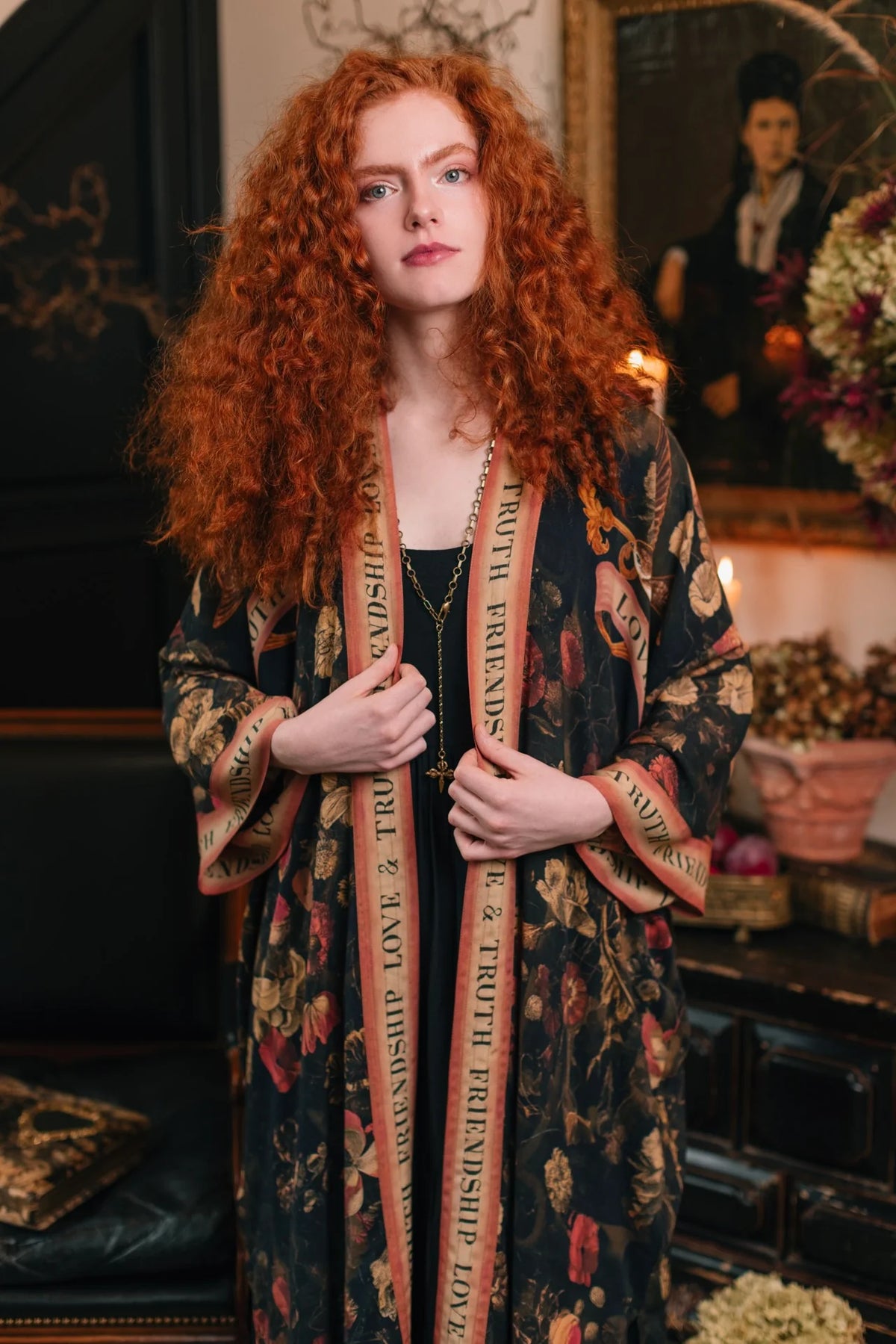 Heart Of Gold Opera Duster Kimono Robe w Sacred Heart