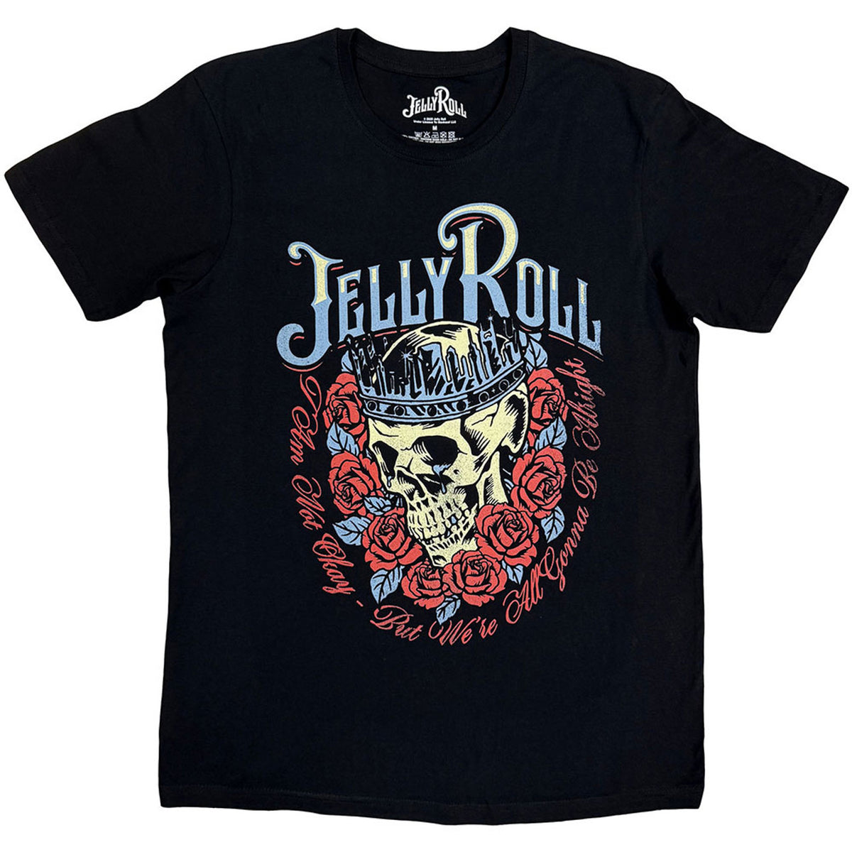 Jelly Roll Skull Rose Black Tee