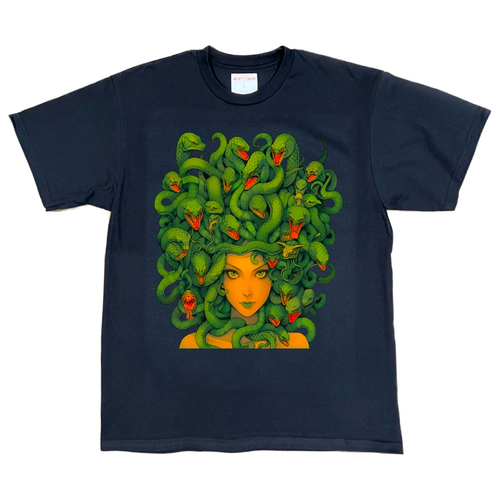 Medusa Green Snakes Design Tee