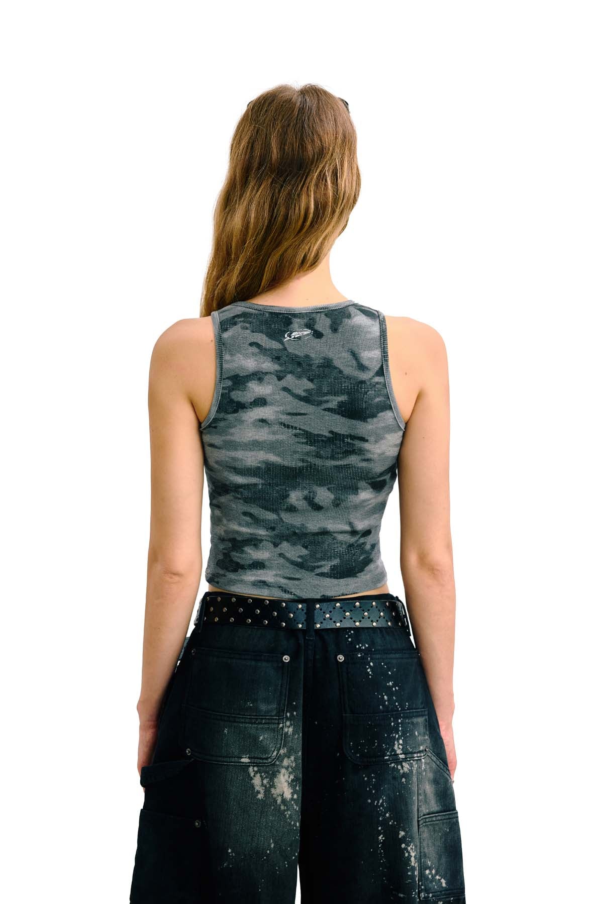 Sense Ribbed Jersey Tank Top Grey