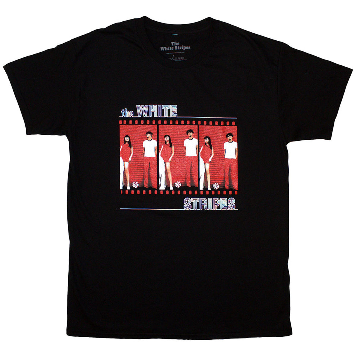 White Stripes Film Strip Black Tee