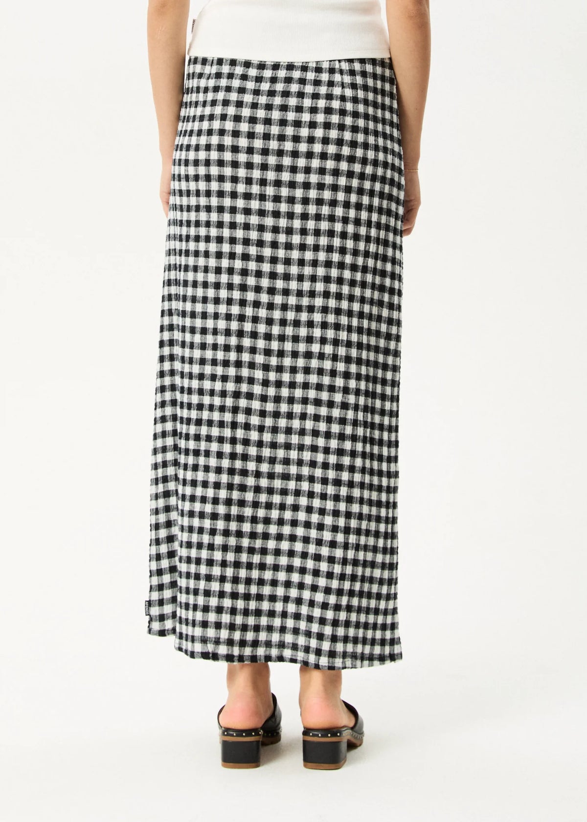 Rowan - Seersucker Maxi Skirt - Black /White
