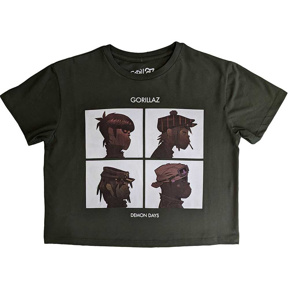 Gorillaz Demon Days Green Crop Top Tee