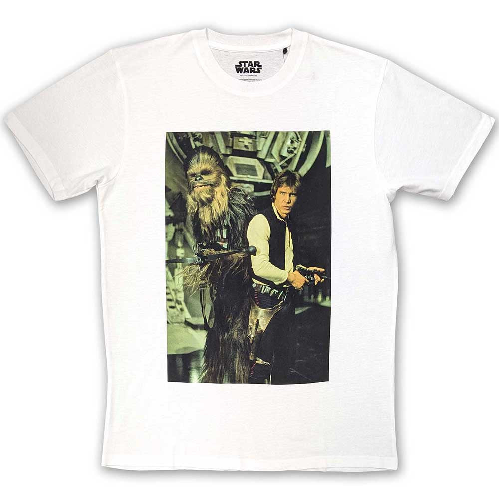 Star Wars Chewbacca & Han Stare White Tee