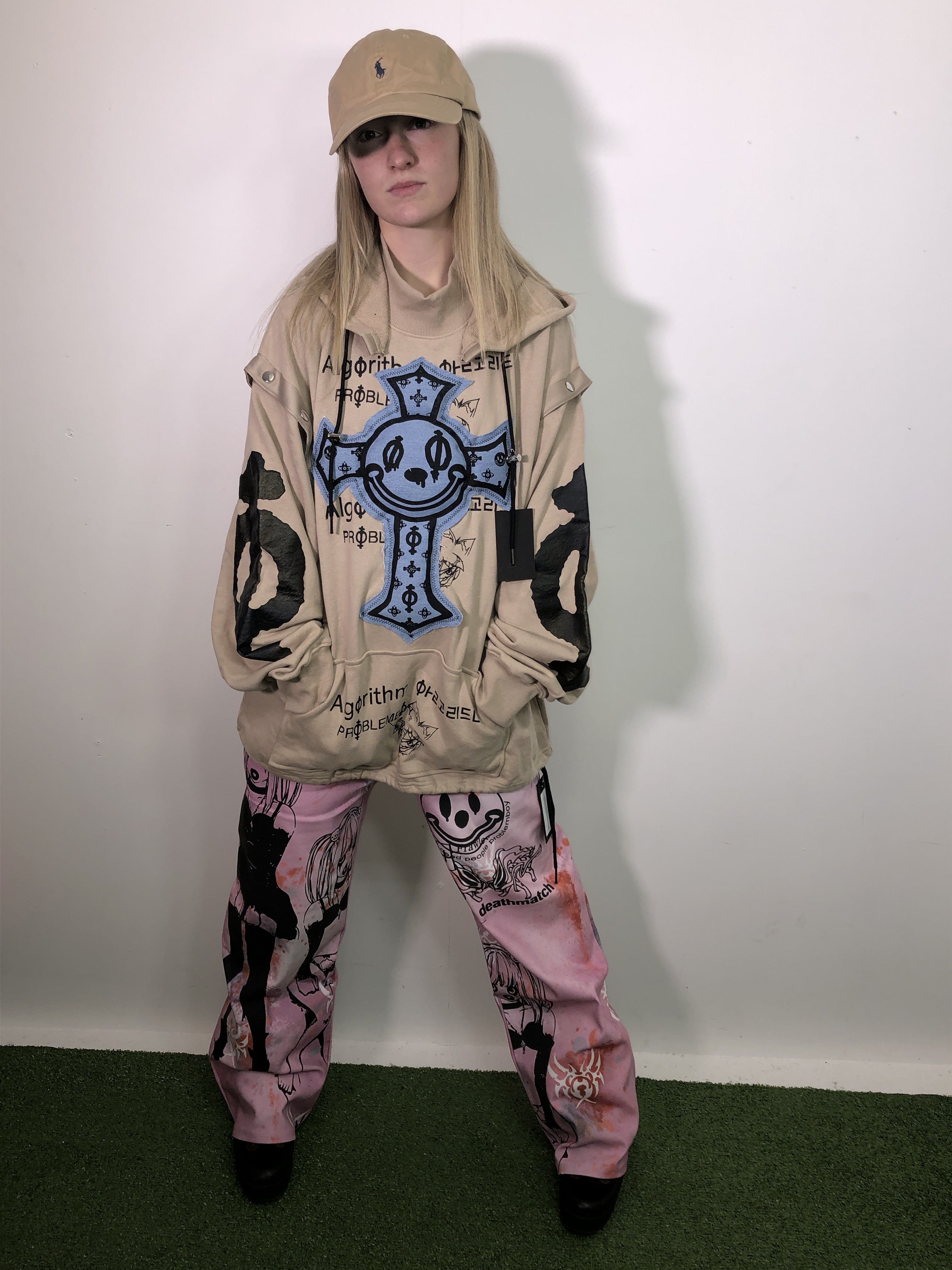 Skoot Algorithm Beige Small Hoodie