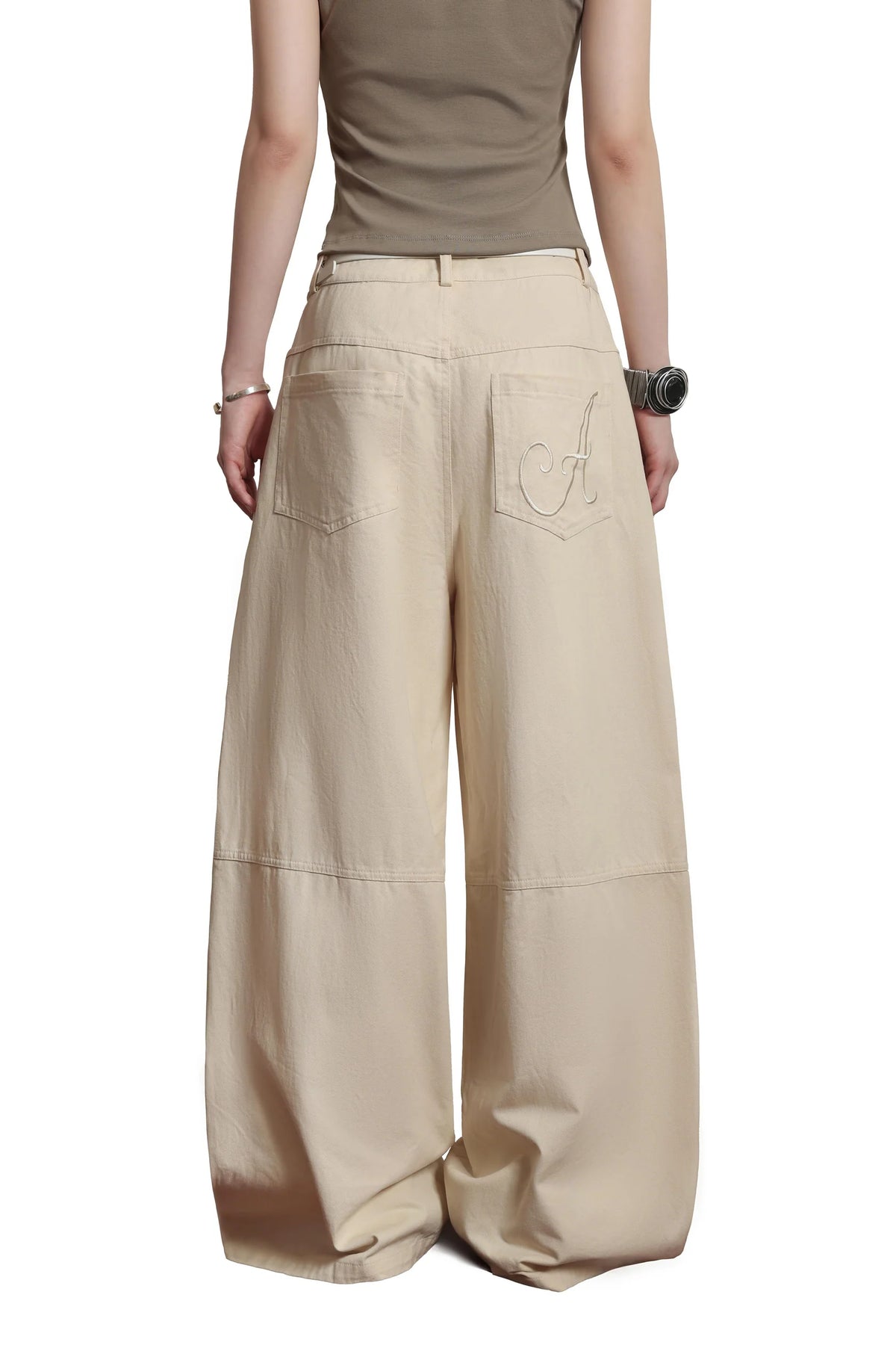 Sense Flowy Straight-Leg Trousers Cream