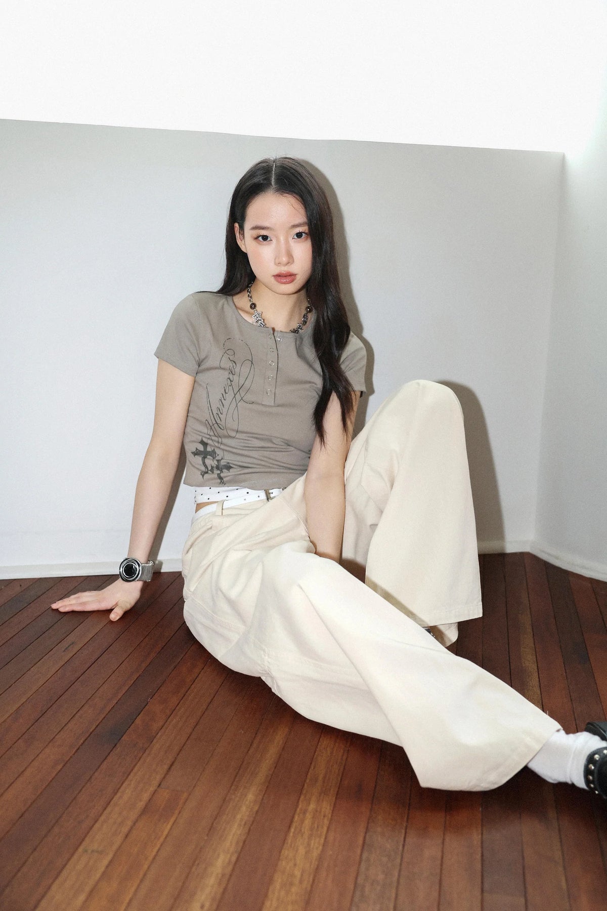 Sense Flowy Straight-Leg Trousers Cream