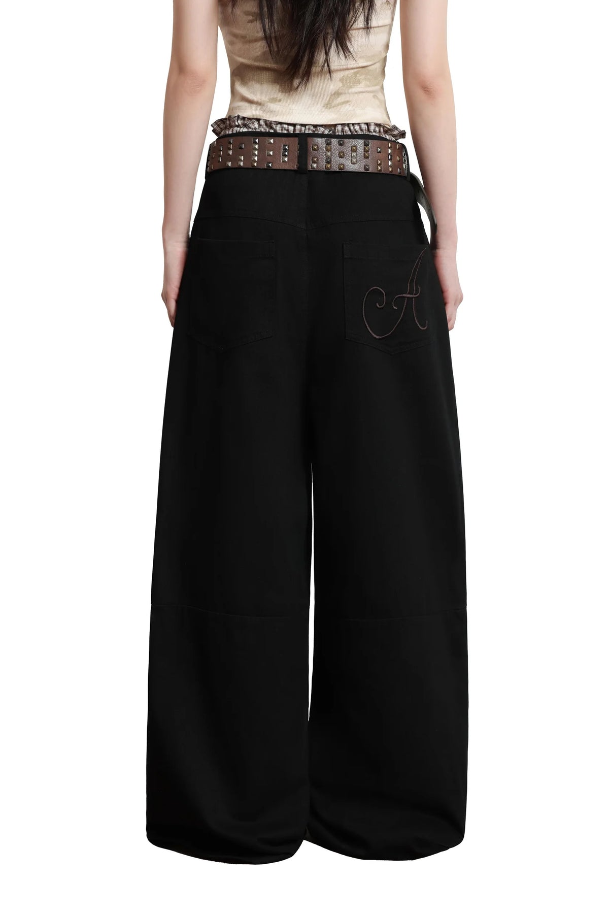 Sense Flowy Straight-Leg Trousers Black
