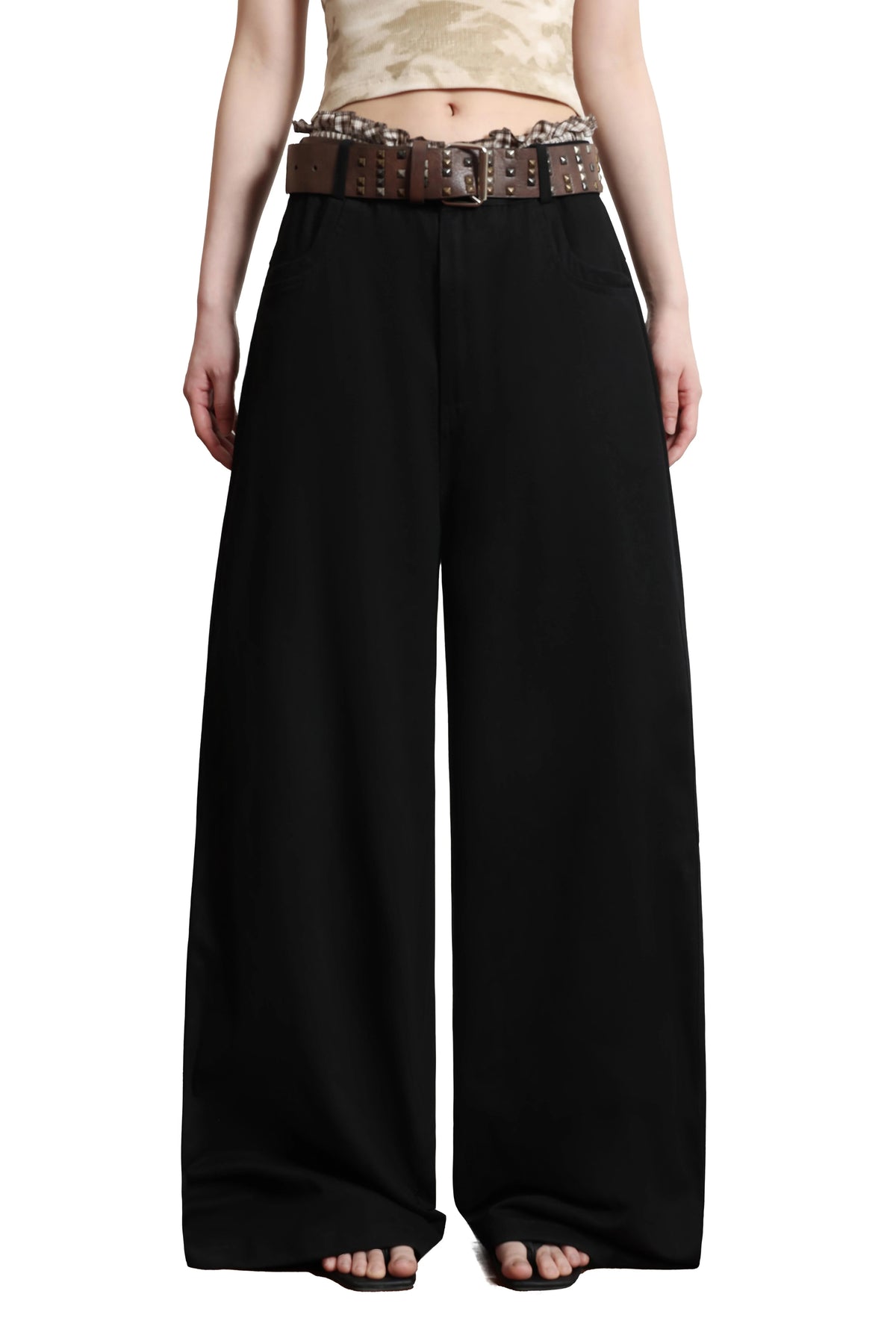 Sense Flowy Straight-Leg Trousers Black