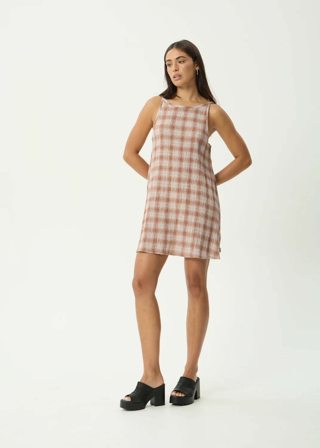 Sammy - Seersucker Mini Dress - Thea Midnight Check