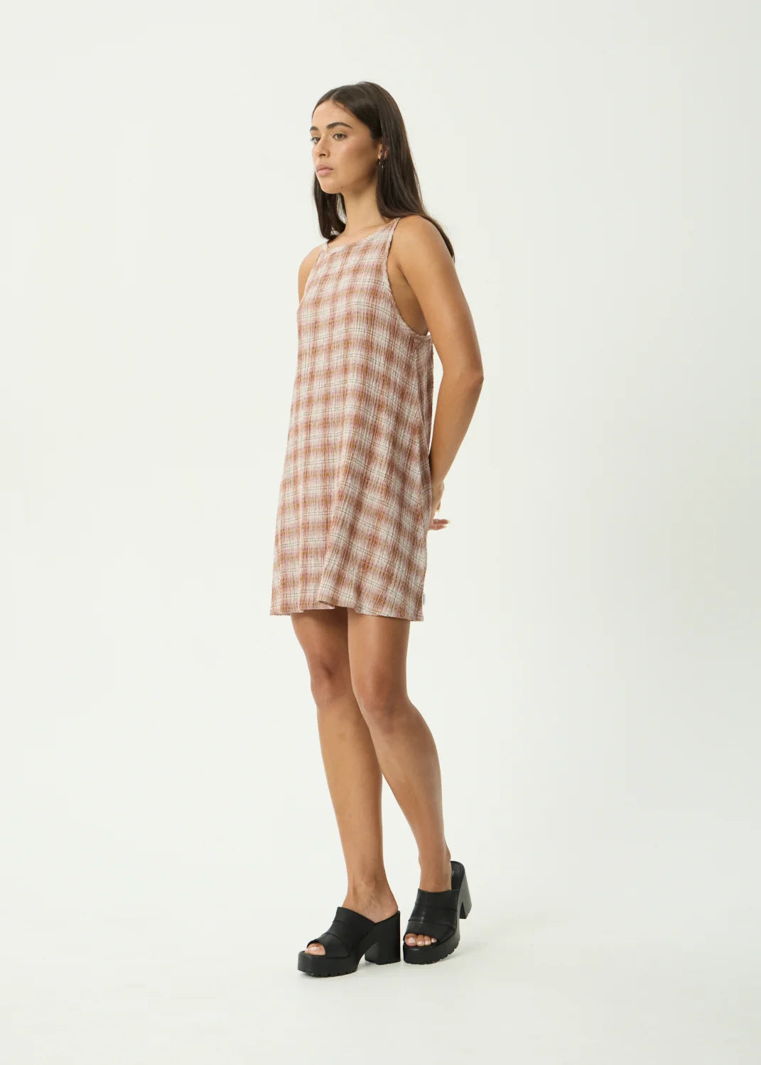 Sammy - Seersucker Mini Dress - Thea Midnight Check