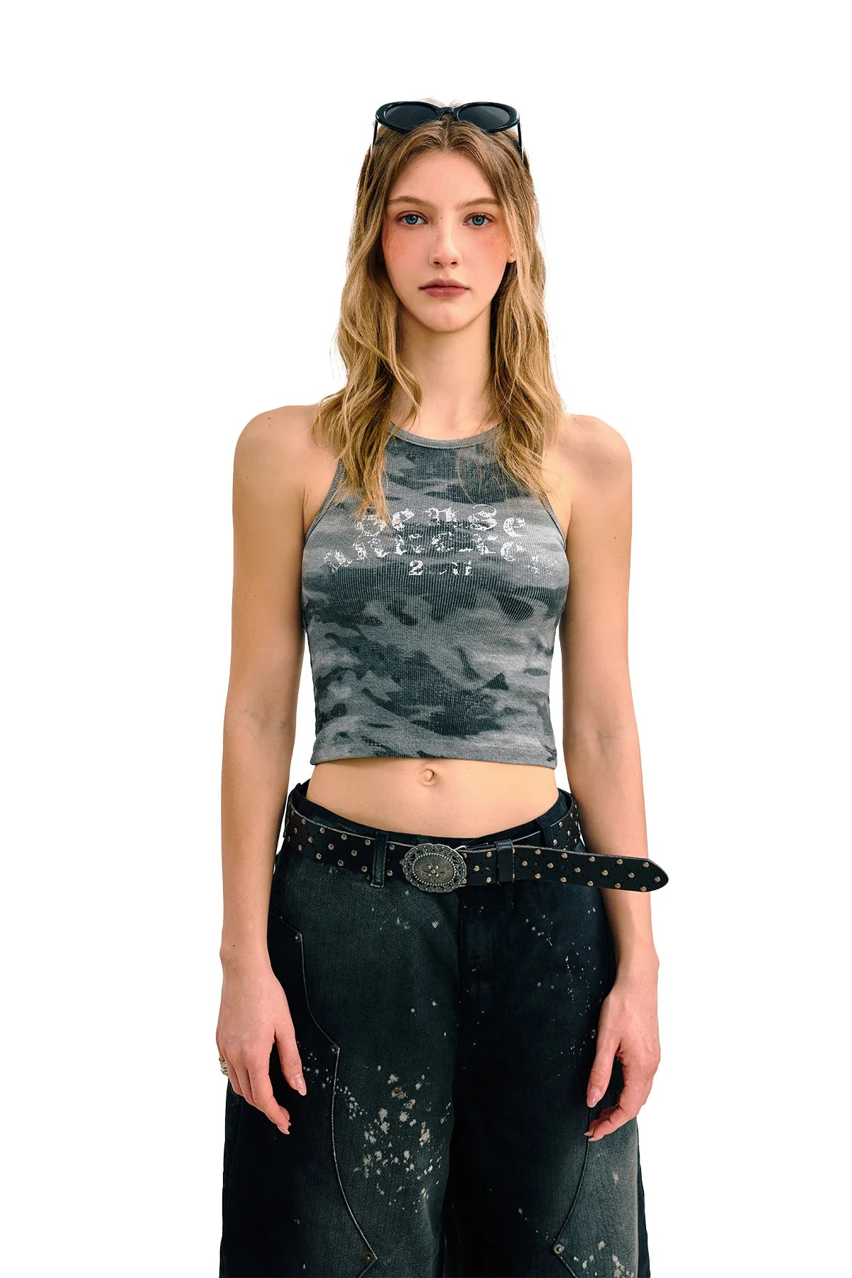 Sense Ribbed Jersey Tank Top Grey