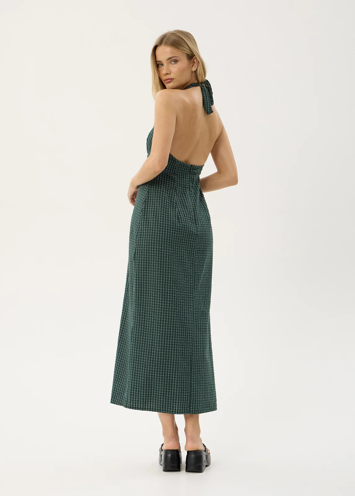 Alexa - Seersucker Maxi Dress - Reverb Pine Check