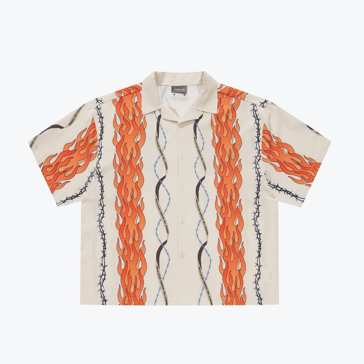 Sense Flame Heart Full Print Cream Shirt