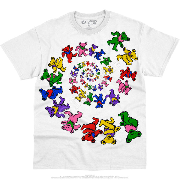 Grateful Dead Spiral Bears White Tee