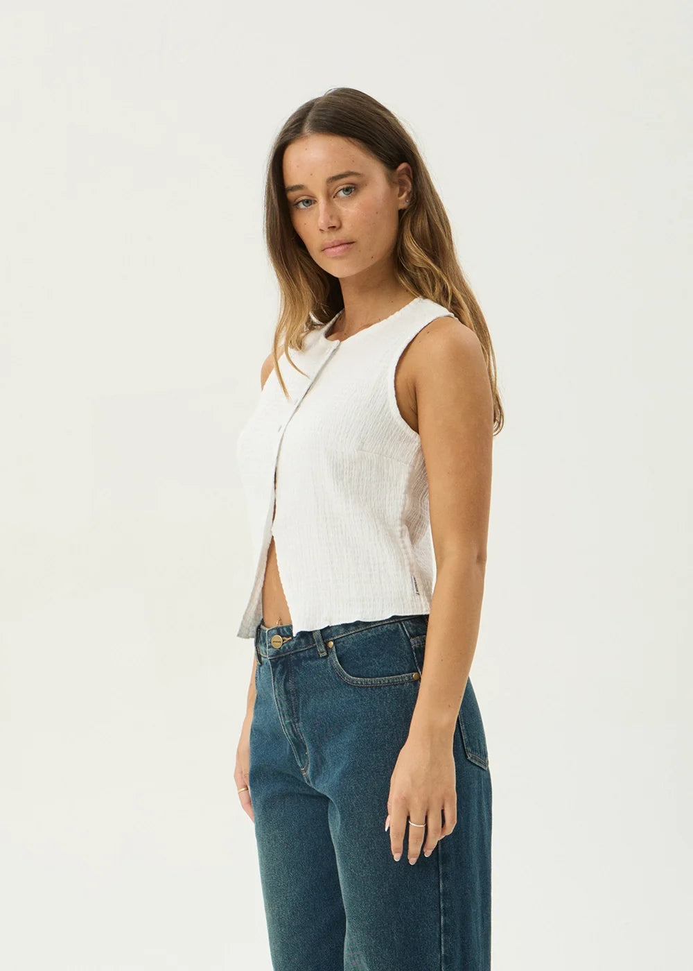 Lana - Seersucker Top - Off White