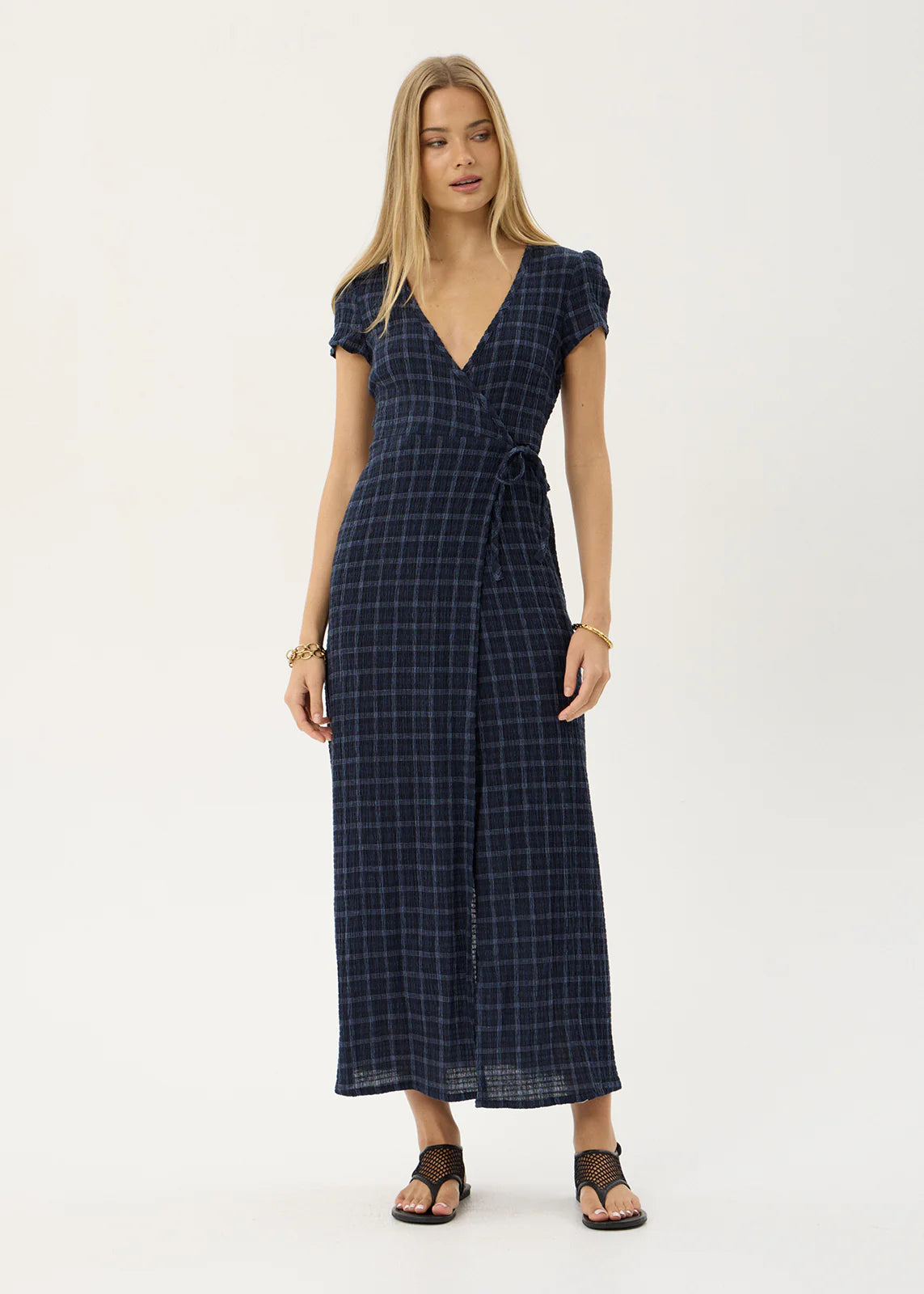 Felicity - Seersucker Maxi Dress - Thea Midnight Check