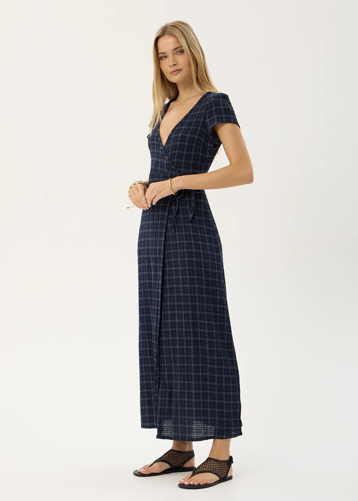Felicity - Seersucker Maxi Dress - Thea Midnight Check