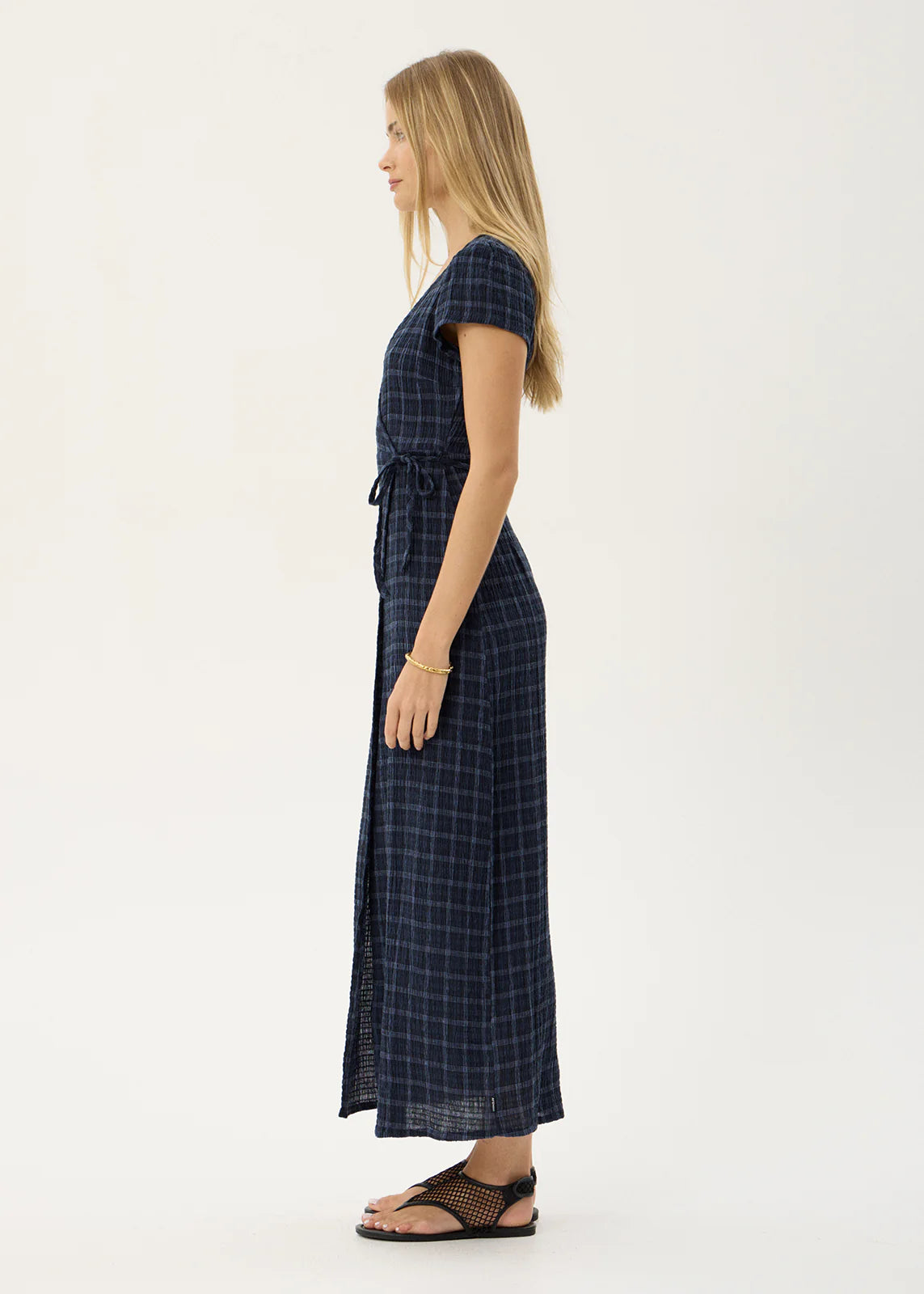 Felicity - Seersucker Maxi Dress - Thea Midnight Check