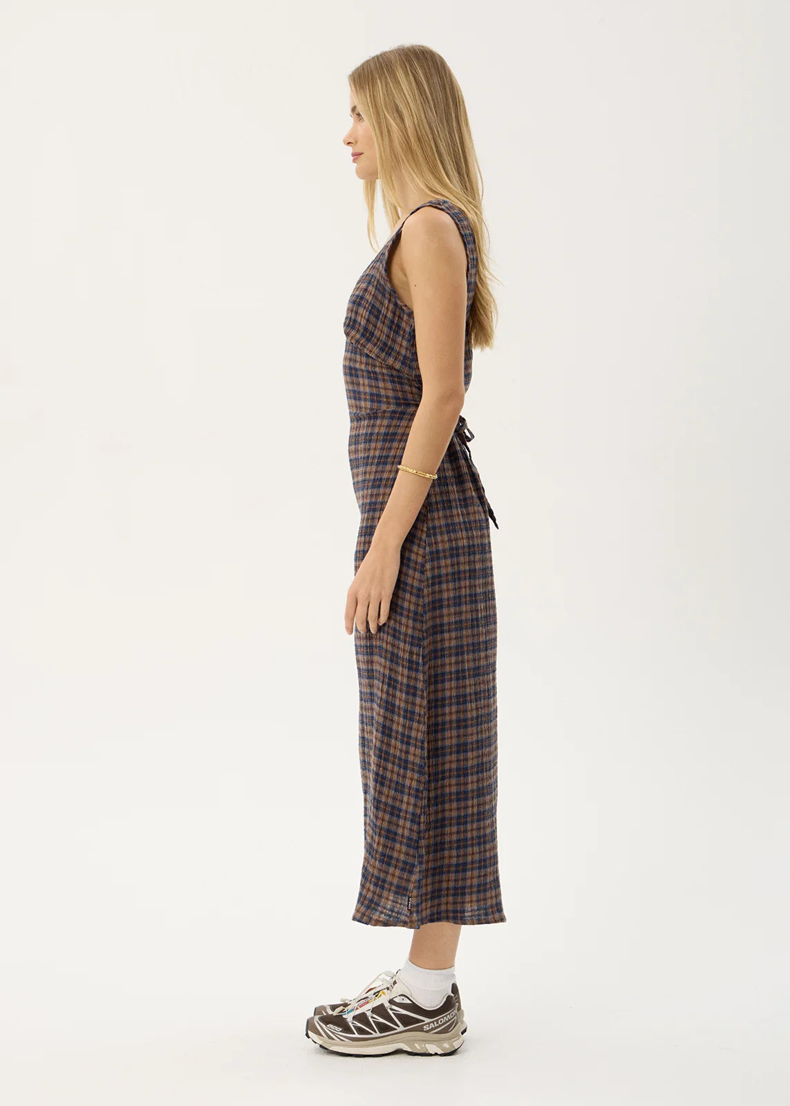 Tully - Seersucker Maxi Dress - Shev Indigo Check