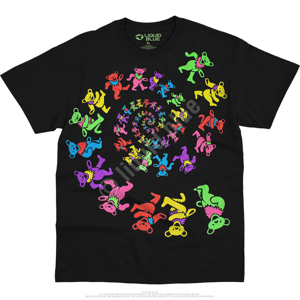 Grateful Dead Spiral Bears Blacklight Tee