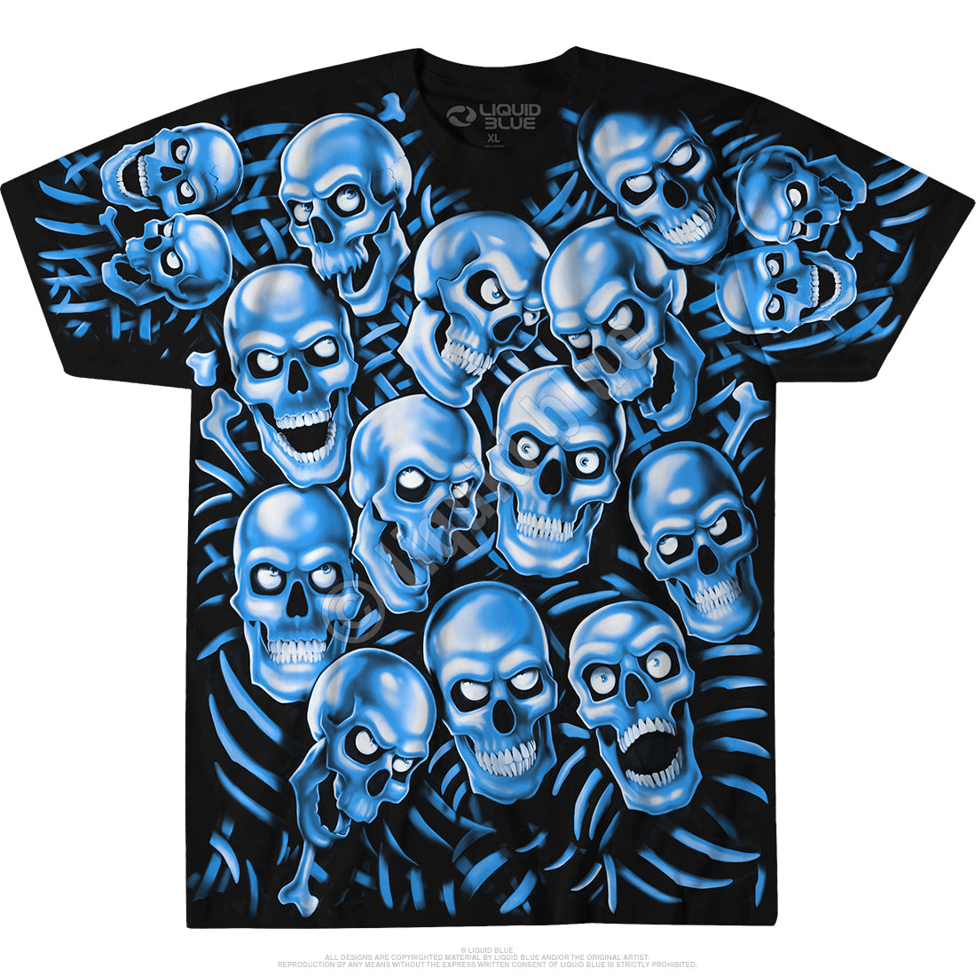 Skull Pile Blue Tee