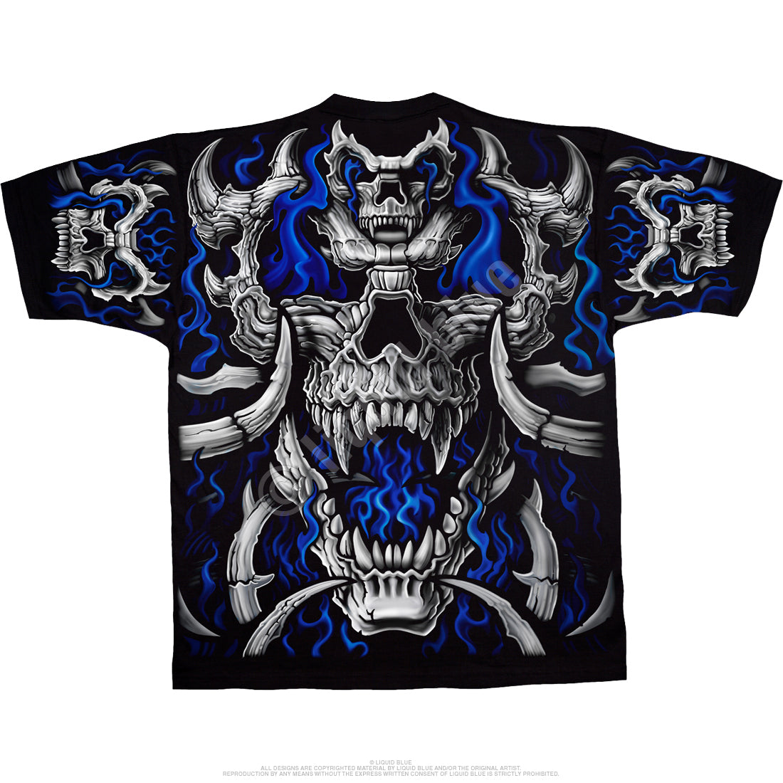 Blue Flame Skull Tee