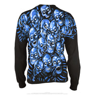 Skull Pile Long Sleeve Blue Tee