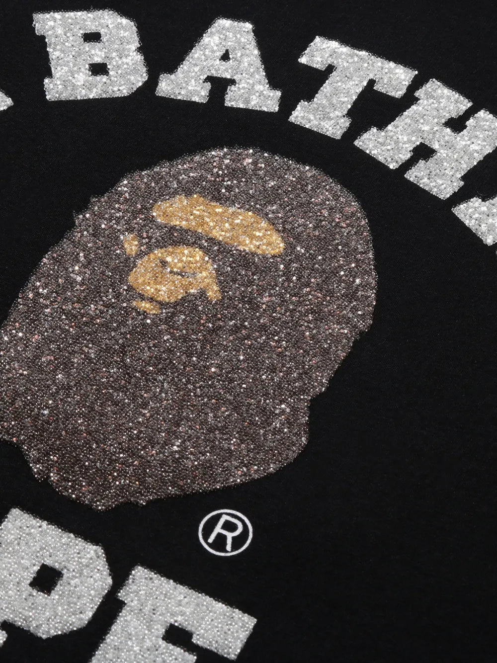 Bape Ape Head Glitter Black Tee