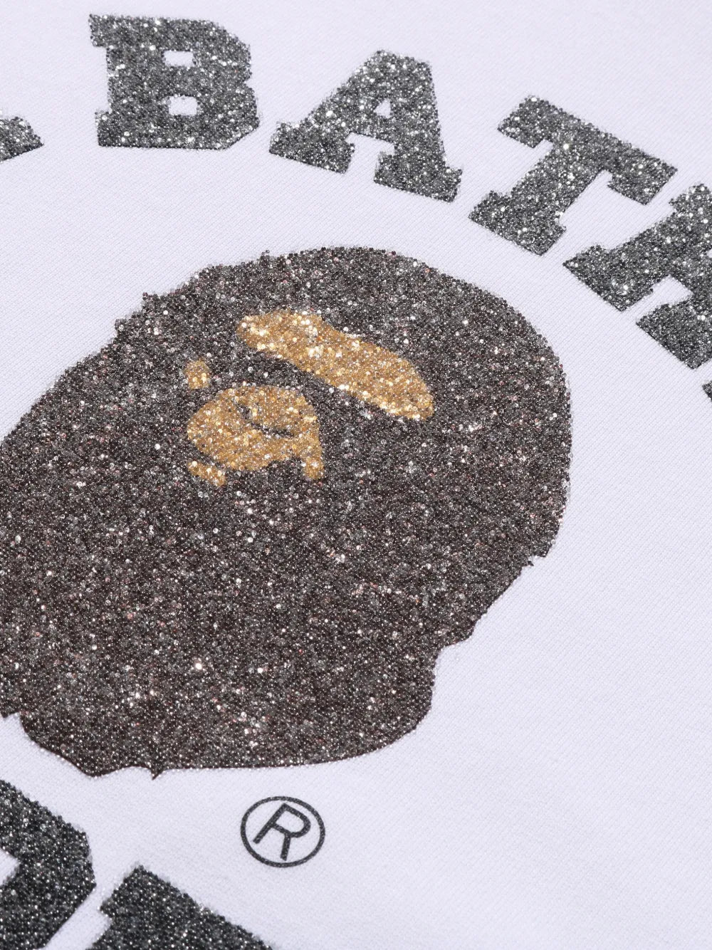 Bape Ape Head Glitter White Tee
