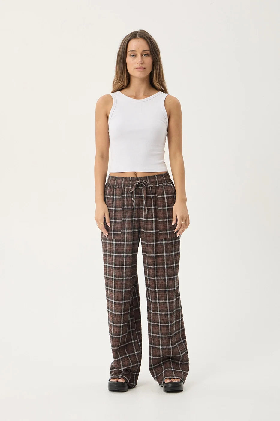 Reverie Hemp - Seersucker Pant - Coffee Check