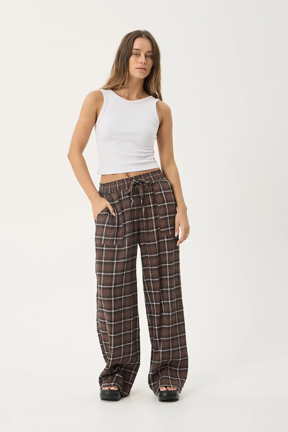 Reverie Hemp - Seersucker Pant - Coffee Check