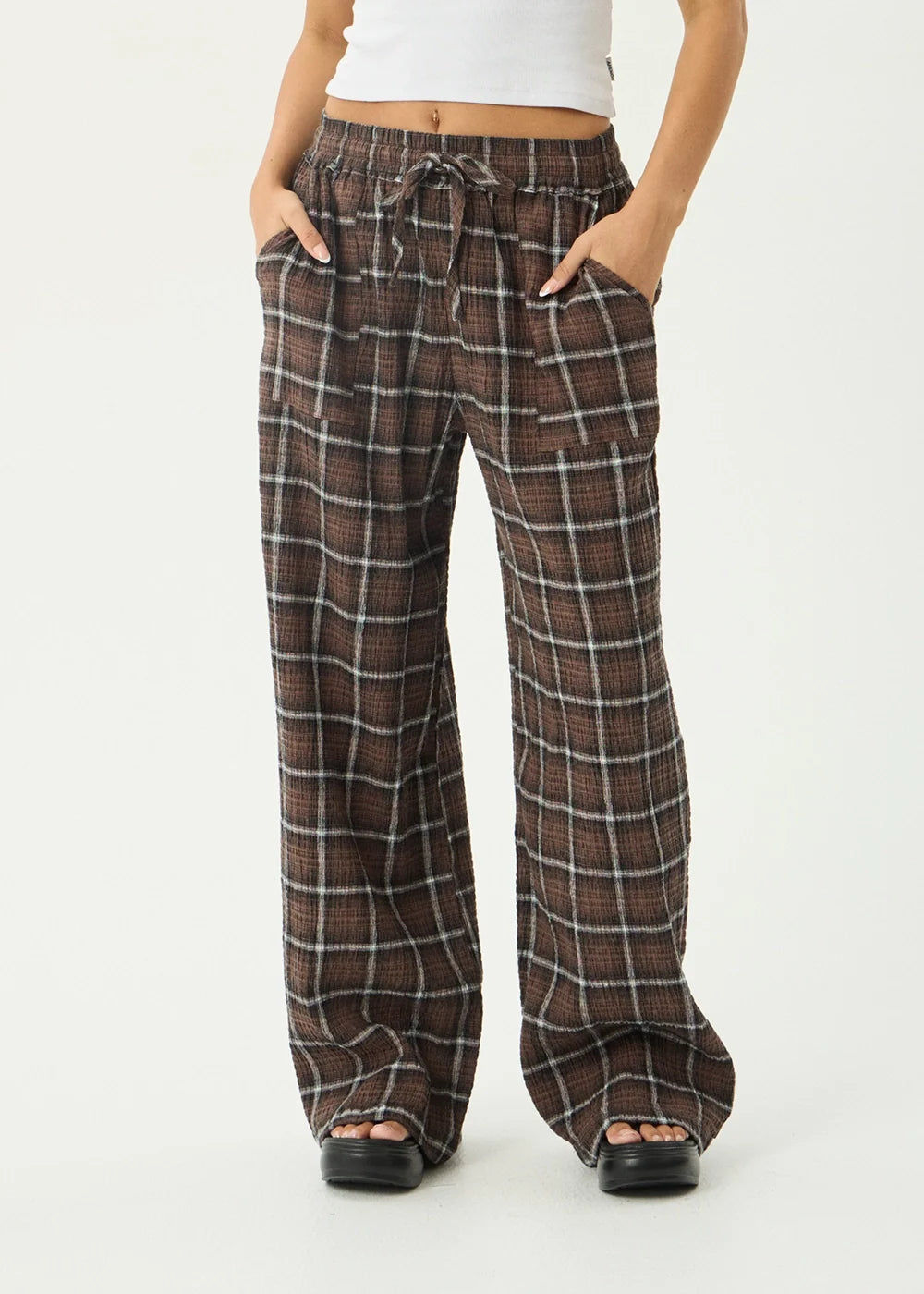 Reverie Hemp - Seersucker Pant - Coffee Check