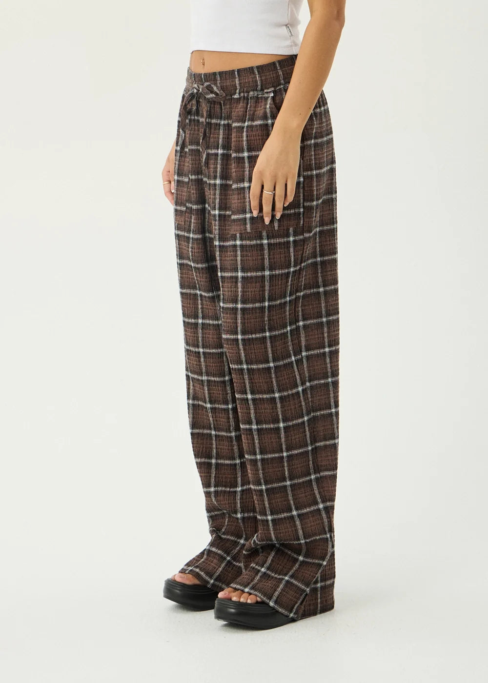 Reverie Hemp - Seersucker Pant - Coffee Check