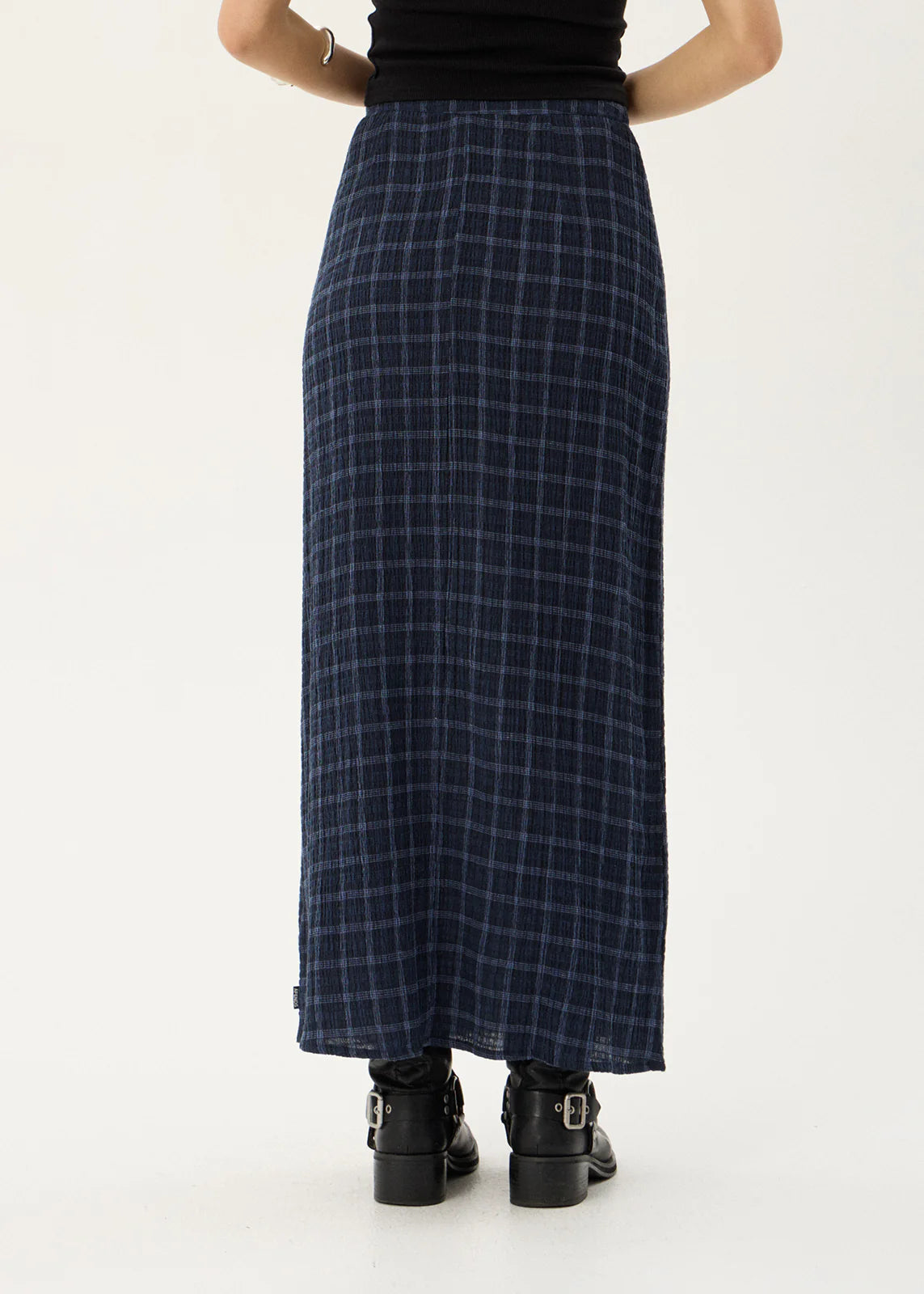 Lita - Seersucker Maxi Skirt - Thea Midnight Check