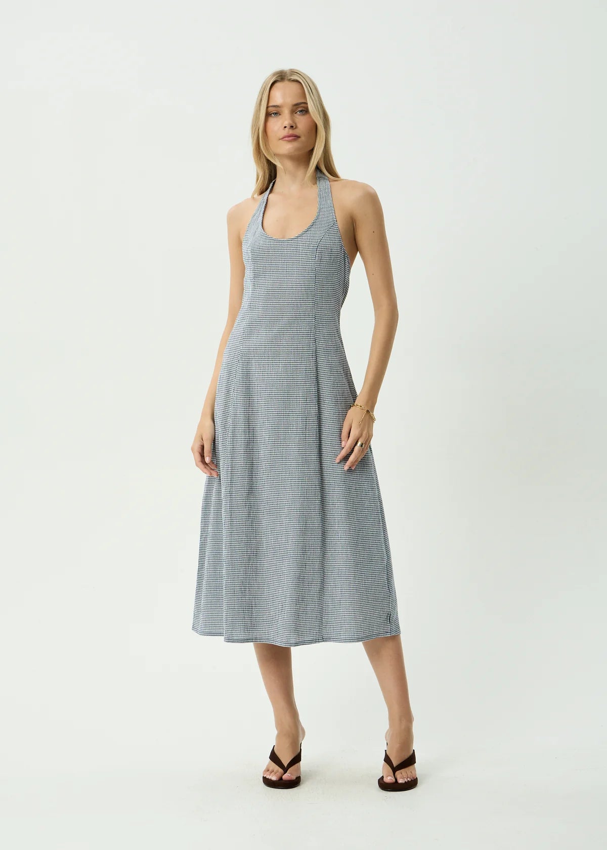 Maya - Midi Dress - Indy Navy Check