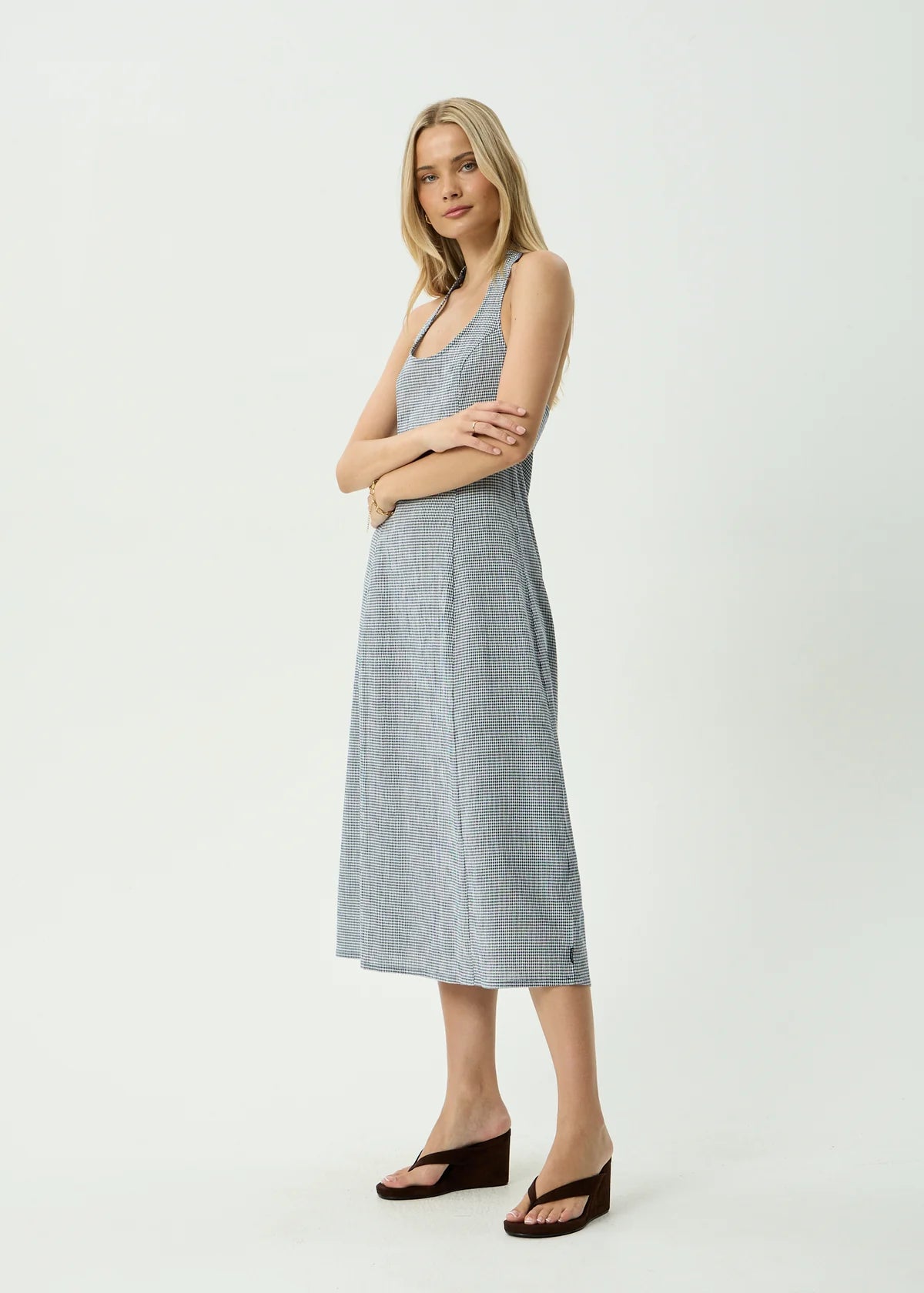 Maya - Midi Dress - Indy Navy Check
