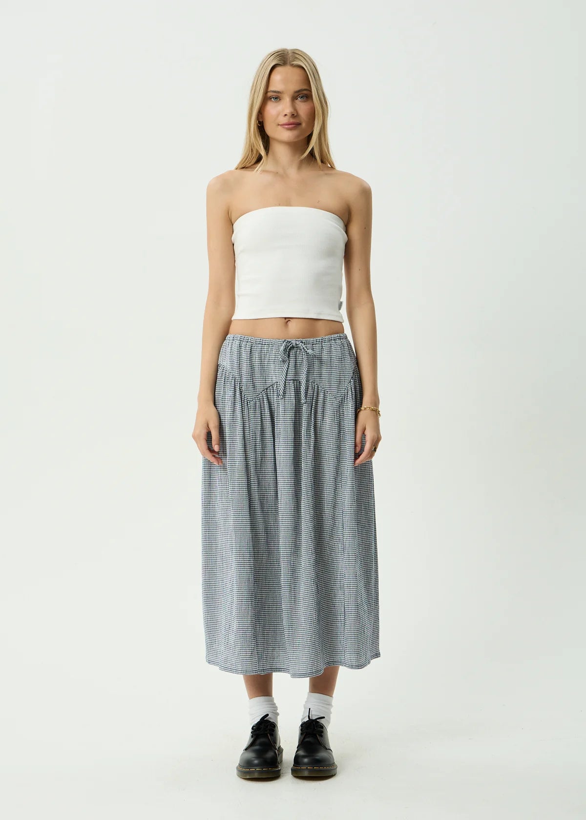 Marlow - Midi Skirt - Indy Navy Check