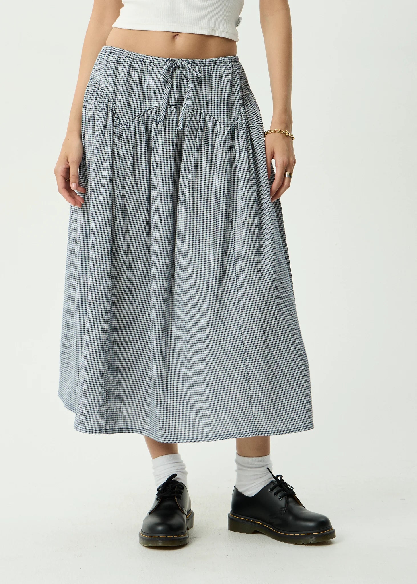 Marlow - Midi Skirt - Indy Navy Check