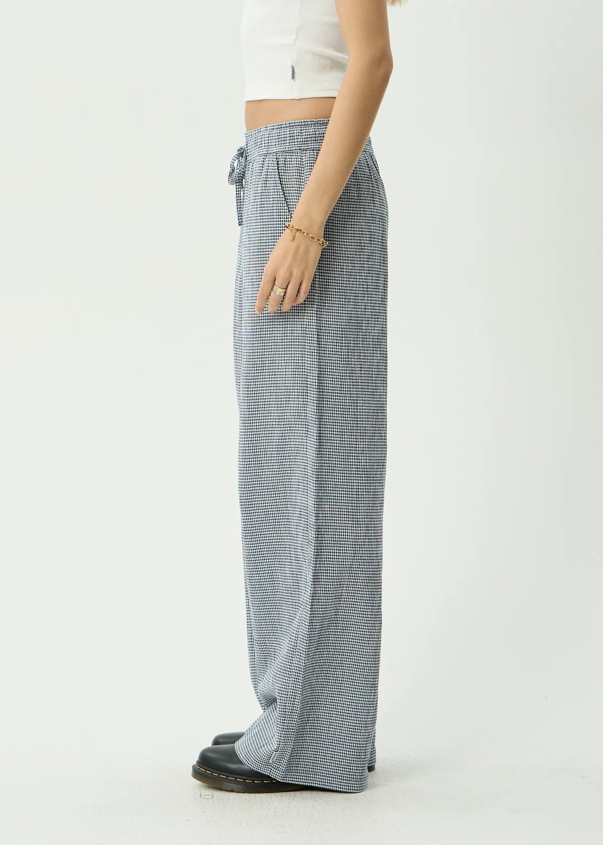 Harriet - Wide Leg Pant - Indy Navy Check