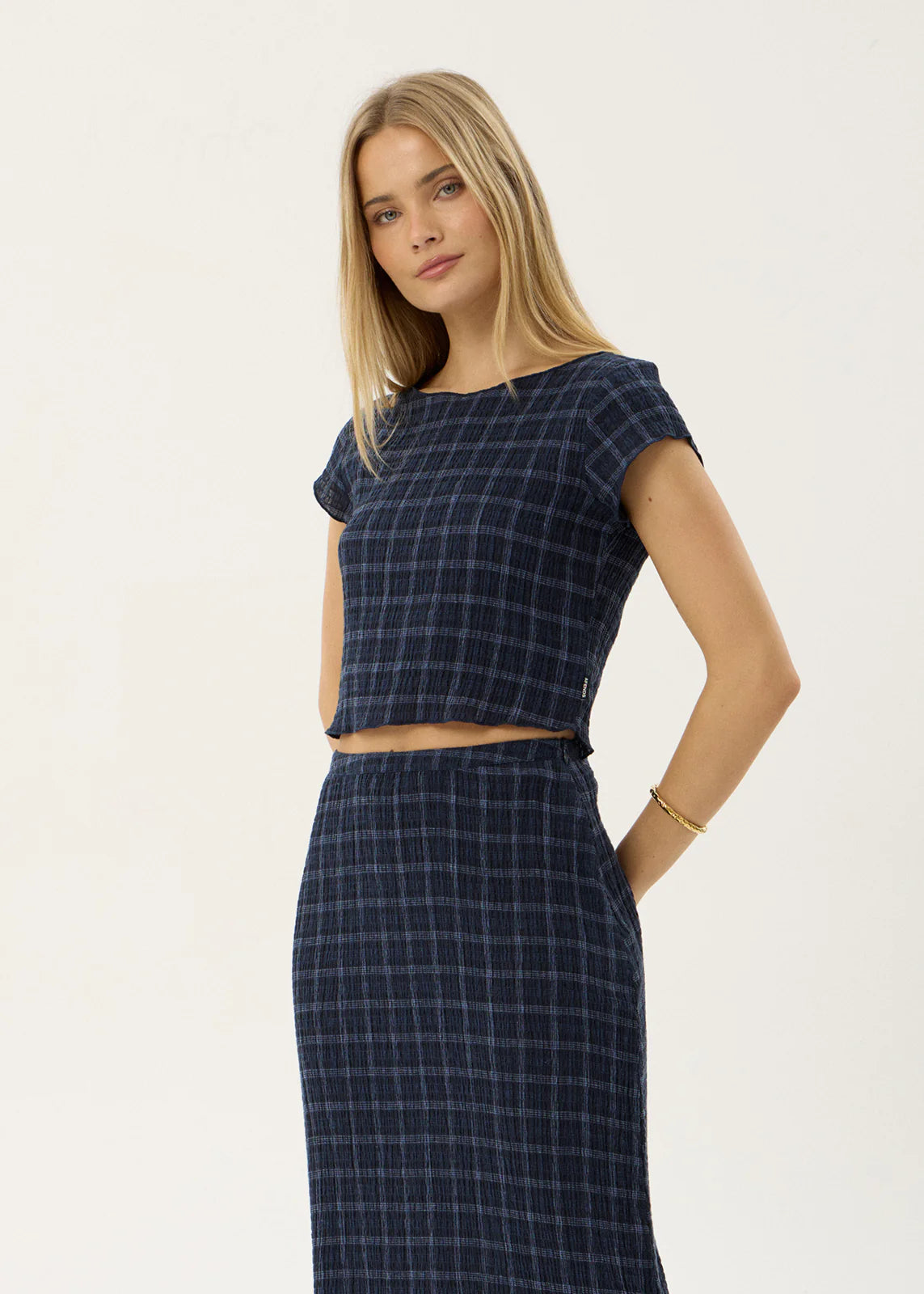Darcy - Seersucker Top - Thea Midnight Check