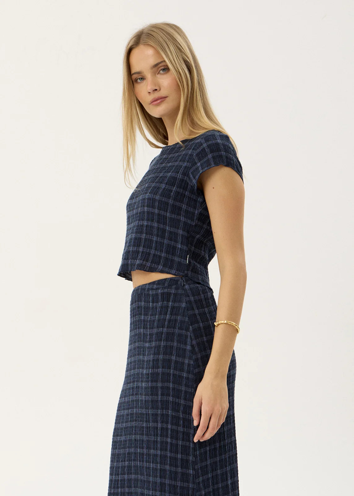 Darcy - Seersucker Top - Thea Midnight Check